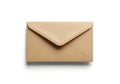 Simple brown kraft paper envelope on a white background Royalty Free Stock Photo
