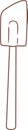 Simple brown line drawing of a silicone spatula isolated on white background, representing kitchen tools, baking