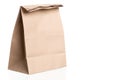 simple brown paper bag for lunch or food on white background Royalty Free Stock Photo