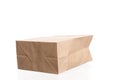 simple brown paper bag for lunch or food on white background Royalty Free Stock Photo