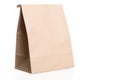 simple brown paper bag for lunch or food on white background Royalty Free Stock Photo