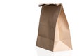 simple brown paper bag for lunch or food on white background Royalty Free Stock Photo