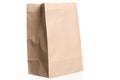 simple brown paper bag for lunch or food on white background Royalty Free Stock Photo