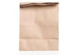 simple brown paper bag for lunch or food on white background Royalty Free Stock Photo