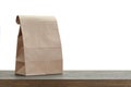 Simple brown paper bag for lunch or food Royalty Free Stock Photo