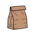 Simple Brown Paper Lunch Bag Illustration Royalty Free Stock Photo