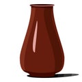 Simple brown round object vase, pot, earthen vessel, liquid dish