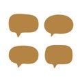 Simple brown speech bubble set icon isolated Royalty Free Stock Photo