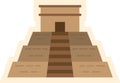 Simple brownish flat drawing of the TEMPLE OF KUKULCAN, CHICHEN ITZA