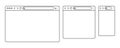 Simple browser window in a flat style, line design a simple blank web page, search in internet, line template mockup browser