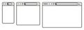 Simple browser window in a flat style, line design a simple blank web page, search in internet, line template mockup browser