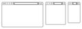 Simple browser window in a flat style, line design a simple blank web page, search in internet, line template mockup browser