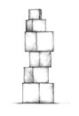 Simple building blocks stacked