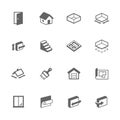 Simple Building House Icons Royalty Free Stock Photo