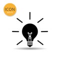 Bulb lamp icon on white background.