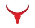 Simple Bull Head Symbol with Red Color Royalty Free Stock Photo