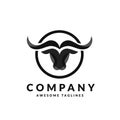 Simple Bull head vector logo concept