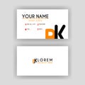 Simple Business Card with initial letter BK rounded edges