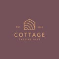 Simple Business Cottage or Farmhouse Logo with Curve Effect Rustic.