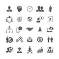 Simple Business Icons set, Management, Human Resources Royalty Free Stock Photo