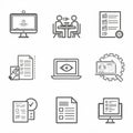 Simple Business Process Icons Set for Workflow Visualization Royalty Free Stock Photo