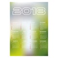 2018 simple business wall calendar abstract blur color background eps10