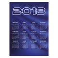 2018 simple business wall calendar blue color abstract background eps10