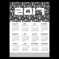 2017 simple business wall calendar with clock theme pattern eps10