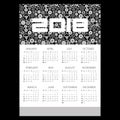 2018 simple business wall calendar with clock theme pattern eps10