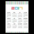 2017 simple business wall calendar color bar code eps10