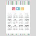 2018 simple business wall calendar color bar code eps10