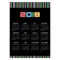 2018 simple business wall calendar color barcode eps10