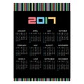 2017 simple business wall calendar color barcode eps10