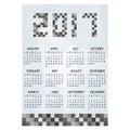 2017 simple business wall calendar grayscale bricks eps10