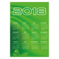 2018 simple business wall calendar green color abstract background eps10