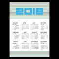 2018 simple business wall calendar with horizontal lines eps10