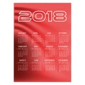 2018 simple business wall calendar red color abstract background eps10