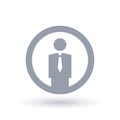 Simple businessman icon. Professional employee symbol.