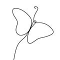 Simple Butterfly. Continuous line drawing. Vector illustration minimalist design