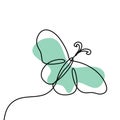Simple Butterfly. Continuous line drawing. Vector illustration minimalist design