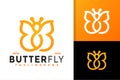 Simple Butterfly Line Logo Design, Brand Identity logos vector, modern logo, Logo Designs Vector Illustration Template Royalty Free Stock Photo