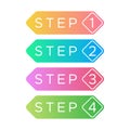 Simple button step 1 to 4 full color