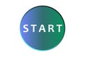 Simple button vector lettering START