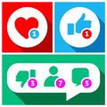 Simple buttons with user feedback for social net