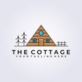 simple cabin cottage lodge logo homestead vector illustration design