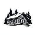 Simple Cabin House Vector Illustration - Clean Logo Style Art