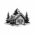 Simple Cabin Logo Style Vector Illustration