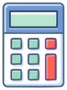 Simple Calculator Illustration with Buttons and Display Screen for Arithmetic Royalty Free Stock Photo