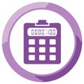 Simple Calculator Vector Illustration Icon on a Circular Purple Button Royalty Free Stock Photo