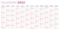 The 2022 calendar planner template with vertical monthly columns